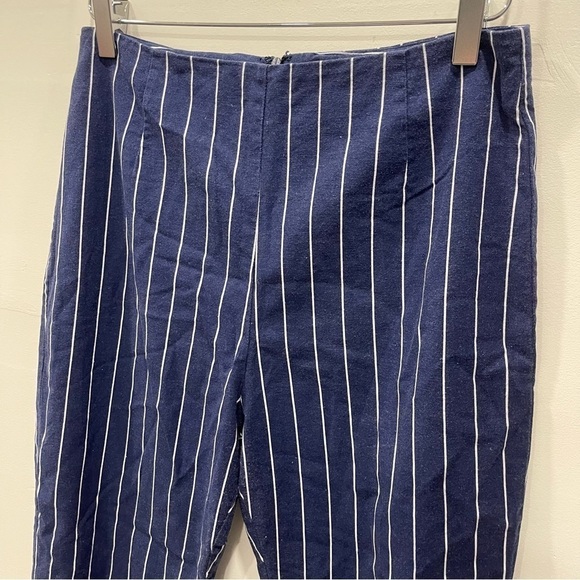 WAYF Pisa High Waist Navy Striped Crop Pants in Navy Medium - Picture 4 of 8